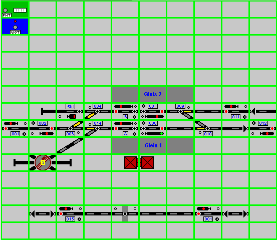 Darstellung des Gleisbilds im Aufnahmemodus