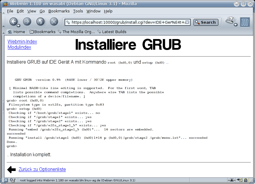Kategorie Hardware - GRUB - Installiere GRUB